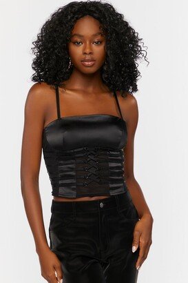 Strappy Satin Cropped Cami