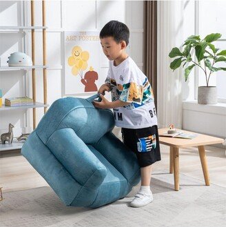 Arlo Kids Bean Bag Chairs,25.6 Blue Velvet Fabric Memory Foam Small Bean Bag Chair For kids -Maison Boucle