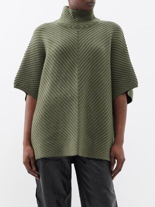 Ribbed-knit Cashmere Poncho