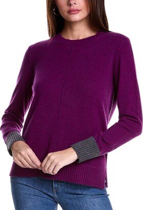 Contrast Trim Crewneck Cashmere Sweater-AA