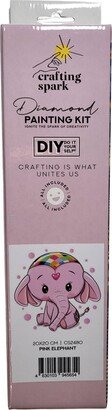 Crafting Spark Diamond Painting Kit Pink Elephant CS2480 7.9 x 7.9 inches