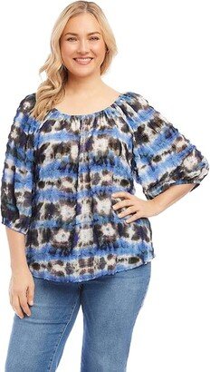 Size Peasant Top (Print) Women's Clothing