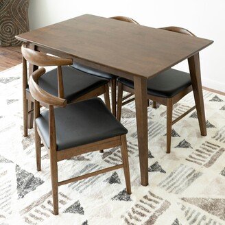 Ashcroft Furniture Briar 5 -Piece Mid-Century Modern Dining Set w/4 Vegan Leather Dining Chairs