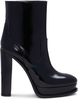 120mm Leather Ankle Boots