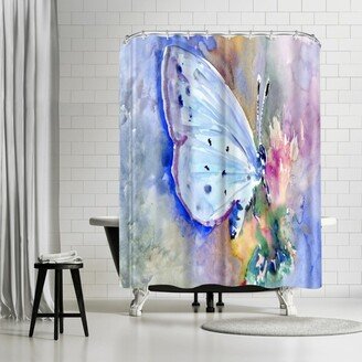 71 x 74 Shower Curtain, Holly Blue Butterfly 2 by Suren Nersisyan