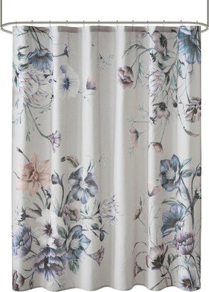 Cassandra Printed Cotton Shower Curtain, 72 x 72