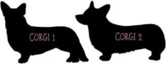 Custom Corgi Silhouette Stickers, Decals, Dog Breeds Car Decals, Dog Decal For Cars, Dogs With Name