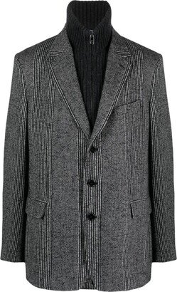 Layered Single-Breasted Blazer-AB