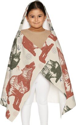 Winter Howling Wolves Youth Hooded Towel, Toddler Bath Christmas Seasonal