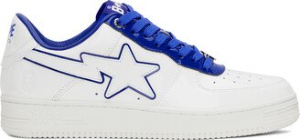 White & Navy Patent Leather Sneakers