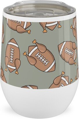 Travel Mugs: Turkey Football Stainless Steel Travel Tumbler, 12Oz, Beige