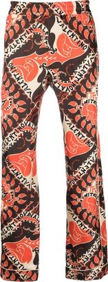 Abstract-Print Pajama Trousers