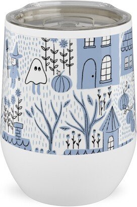 Travel Mugs: What Ghosts Around Comes Around - Blue Stainless Steel Travel Tumbler, 12Oz, Blue