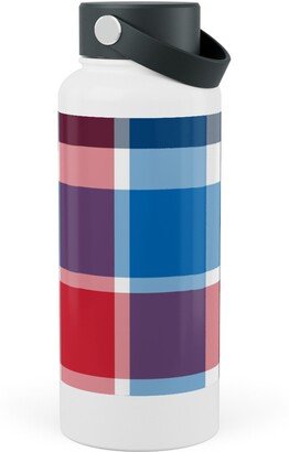 Photo Water Bottles: Independence Day Plaid - Multi Stainless Steel Wide Mouth Water Bottle, 30Oz, Wide Mouth, Multicolor