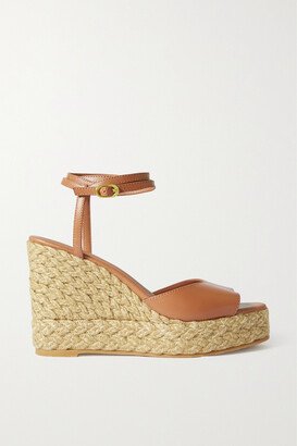 Barelynude Leather Espadrille Wedge Sandals - Brown