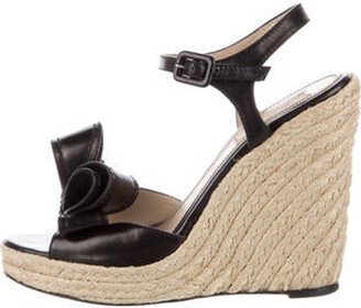 Leather Bow Accents Espadrilles