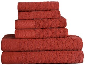 Turkish Cotton 6Pc Highly Absorbent Jacquard Herringbone Towel Set-AI