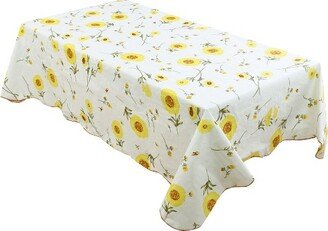 PiccoCasa Rectangle Vinyl Water Oil Resistant Printed Tablecloths Yellow 54x71