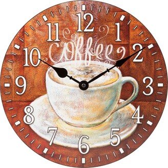 Clock 12 Round Coffee Decor Analog Quartz Wall Clock