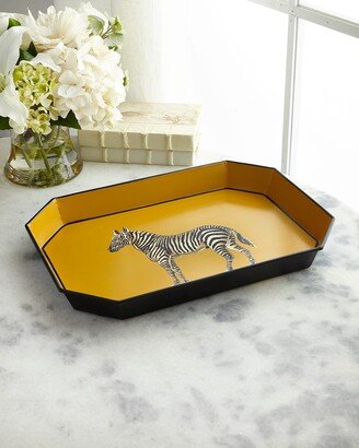 Fauna Handpainted Tray - Yellow Zebra