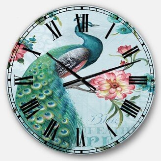 Designart Floral and botanical Oversized Metal Wall Clock