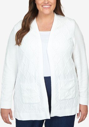 Plus Size Classics Chenille Long Open Cardigan Sweater