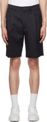 Navy Polyester Shorts