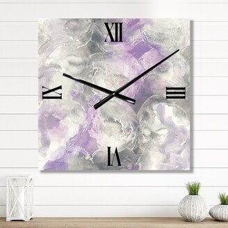 Designart 'Watercolor Minimal Purple Tones III' Farmhouse wall clock