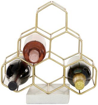 Gold Metal Modern Wine Holder Rack, 13 x 9 x 12