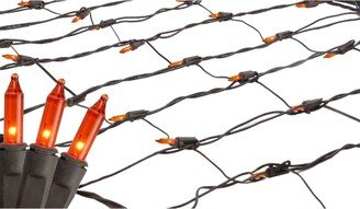 Northlight 2' x 8' Orange Mini Tree Trunk Wrap Christmas Net Lights - Brown Wire