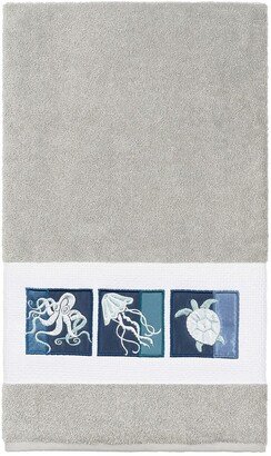 Ava Embellished Bath Towel - Light Gray