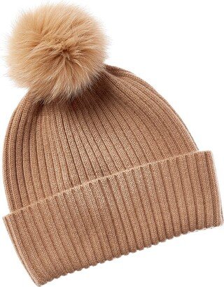 Sofiacashmere Cashmere Ribbed Hat With Pom