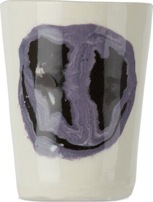 DUM KERAMIK Off-White & Purple Smiley Face Mug