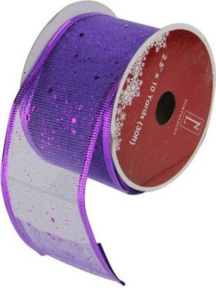 Northlight Shimmering Purple Wired Christmas Craft Ribbon 2.5