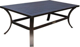 48 Inch Noe Patio Coffee Table with Flared Legs, Dark Bronze