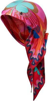Irina silk graphic-print headscarf
