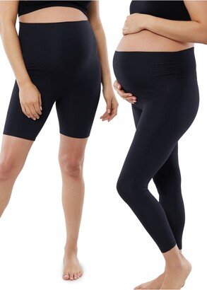 2-Pack Maternity 7/8 Leggings & Bike Shorts