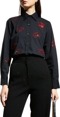 Bisou Crystal Classic Button Down Shirt