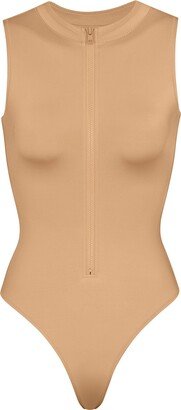 Signature Swim Zip Front Sleeveless One Piece | Ochre