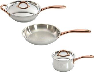 Ouro Gold 4pc Starter Cookwaer Set with Stainless Steel Lids