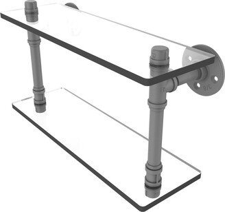 Pipeline Collection 16 Inch Double Glass Shelf