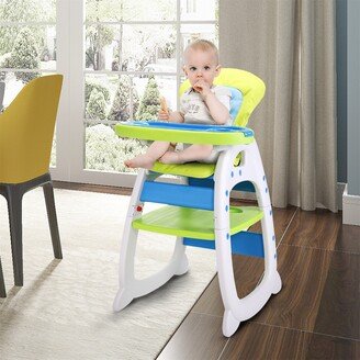 TONWIN High Chairs Baby Toddler, Table Booster Seat Adjustable W/Tray, Green