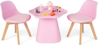 Kids Table & 2 Chairs Set Children Activity Play Table w/ Padded