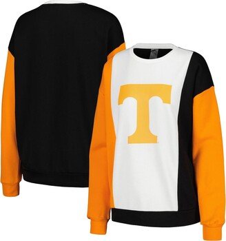 Women's Gameday Couture White, Black Tennessee Volunteers Vertical Color-Block Pullover Sweatshirt - White, Black