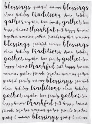 Harvest Script Printed Flour Sack Cloth Thanksgiving Kitchen Towel Dishtowel