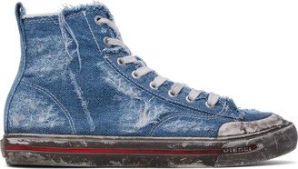 Blue & White S-Athos Mid Sneakers
