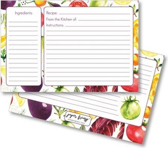 Paper Frenzy Vegetable Garden 4 x 6 Recipe Cards - Pack of 25 Double Sided