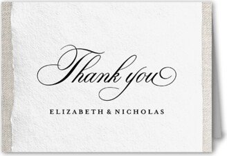 Wedding Thank You Cards: Patterned Paper Thank You Card, Beige, 3X5, Matte, Folded Smooth Cardstock