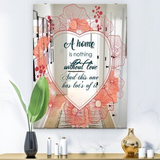 Designart 'Our House Of Love' Cabin and Lodge Mirror - Decorative Printed Mirror