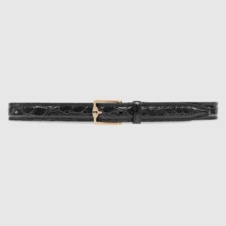 Caiman belt with rectangular buckle